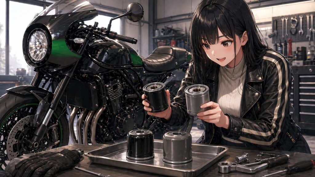 Z900RSのオイルフィルター純正と互換品を比較