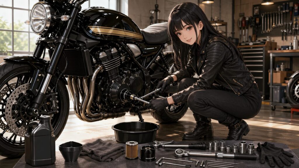 Z900RSのオイルフィルター交換方法と必要工具