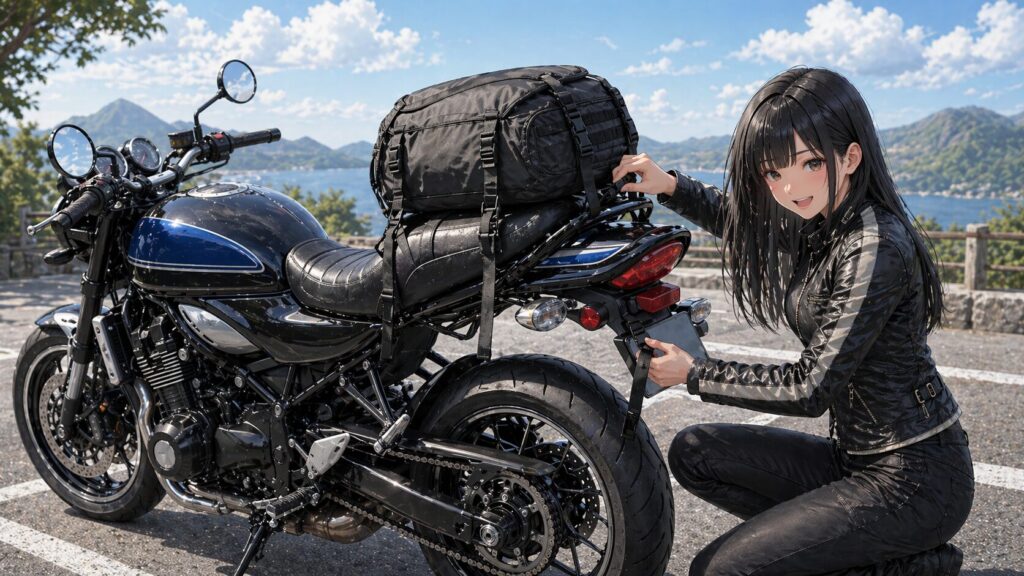 Z900RSのシートバッグ取り付け方法