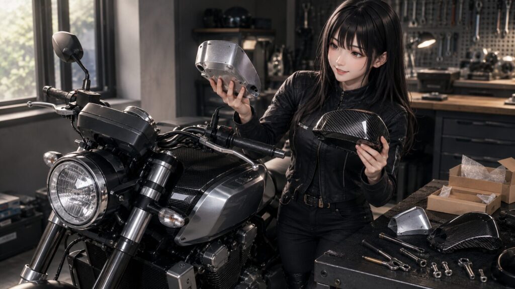 アルミとカーボンで変わる見た目の印象