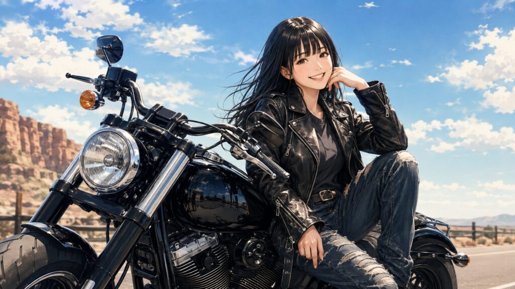 レザージャケットで作る無骨なバイカースタイル