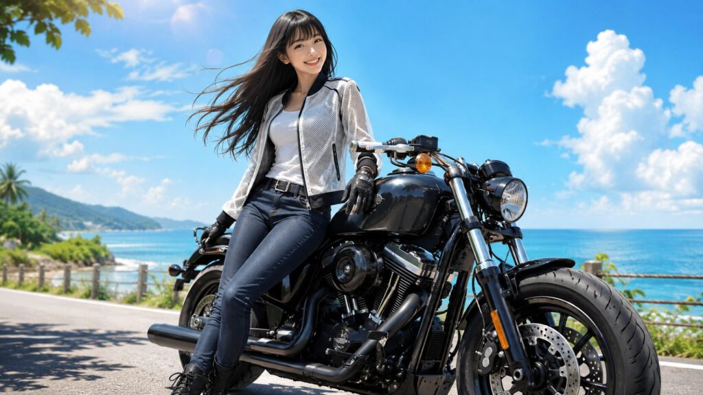 夏のバイクファッションで涼しさと安全を両立