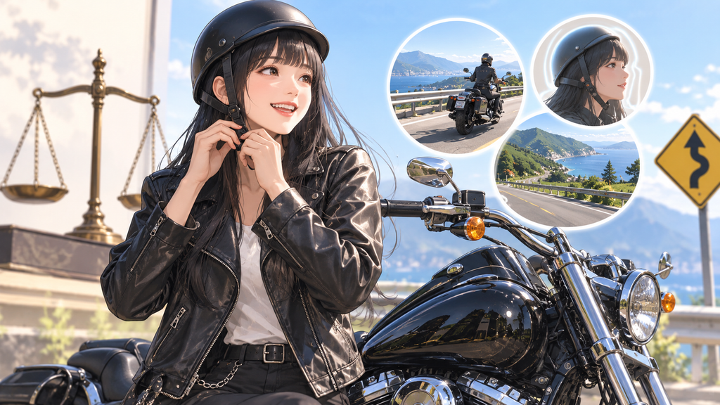 大型バイクで半ヘルを使う際の法律と安全性